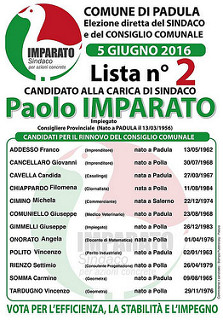 Padula: questa sera presentazione della lista “Imparato Sindaco per Azioni Concrete”