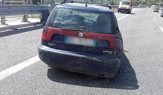 Incidente sull’A3. Esplode pneumatico, auto finisce contro guardrail. Sei feriti