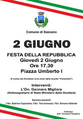 Sassano: Festa della Repubblica in piazza Umberto I con l’On. Gennaro Migliore