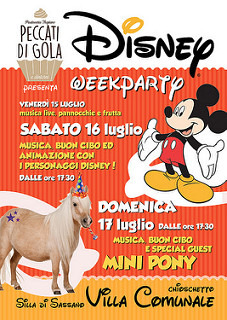 Sassano: “Disney Weekparty” al chioschetto “Peccati di Gola” nella Villa Comunale