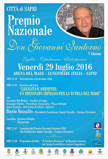 Sapri: alla “Fondazione Angelo Vassallo” il “Premio Nazionale don Giovanni Iantorno”