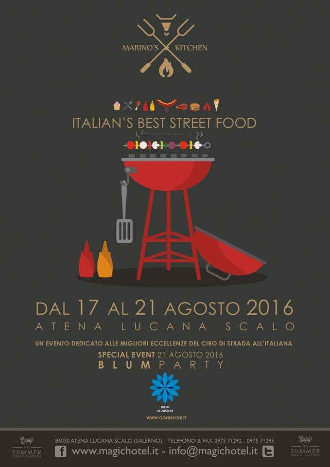 Atena Lucana: dal 17 al 21 agosto  “Marino’s Kitchen – Italian’s Best Street Food”