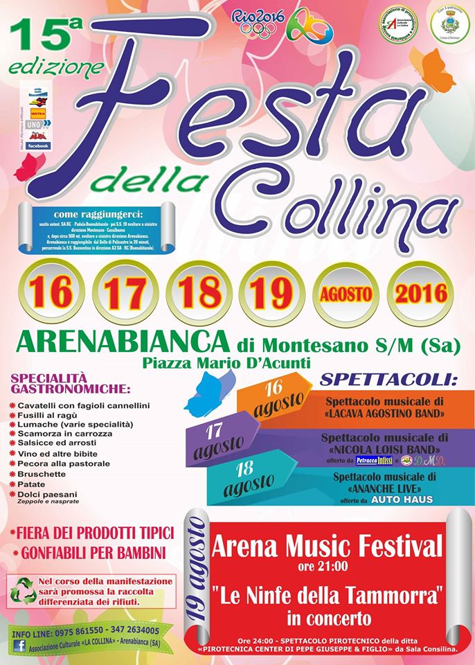 Montesano: dal 16 al 19 agosto la XV edizione della “Festa della Collina”