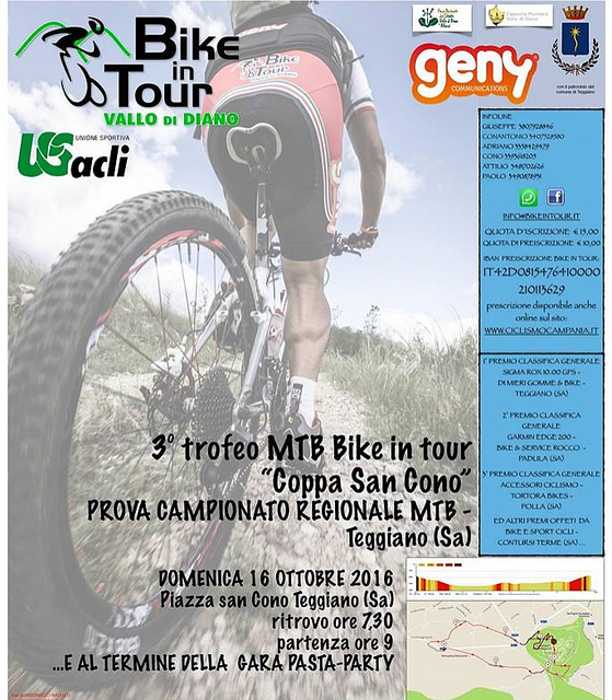 Teggiano: il 16 ottobre la prima edizione della “Coppa San Cono” in Mountain Bike